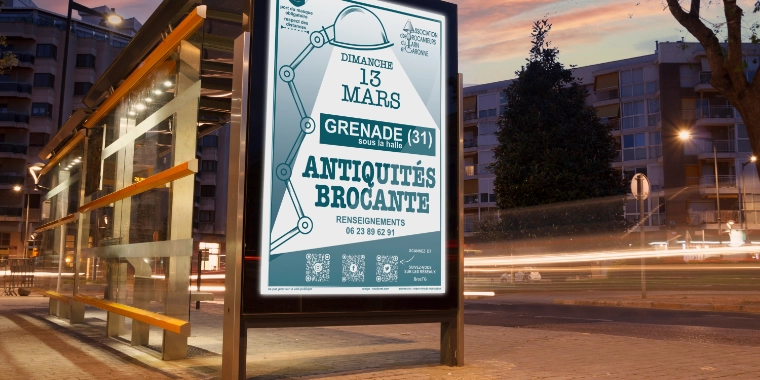 publicité : affiche publicitaire sur un arrêt de bus